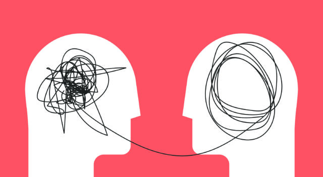 A photo showing two persons being linked through community and empathy