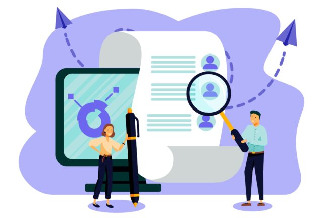 Customer Experience Consultant is found on a job list by two people recruiting new employees.