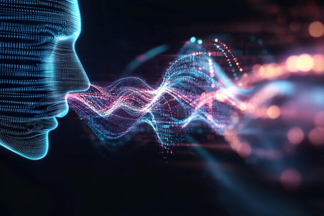 Image of a robot representing voice AI.