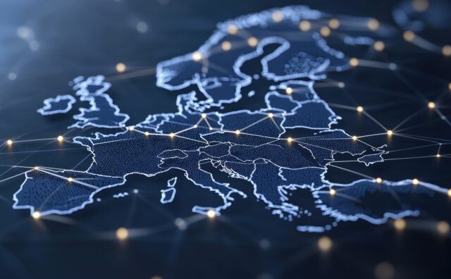 The picture represents the digital transformation across Europe.