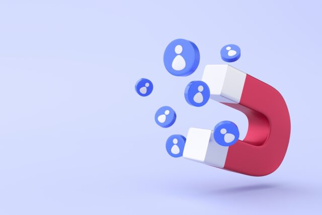 Magnet representing customer retention and acquisition.