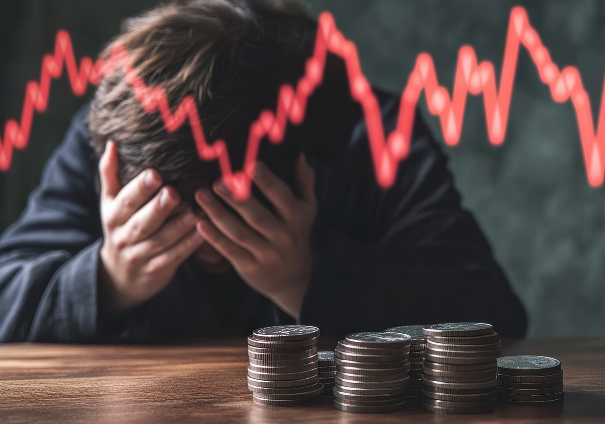 Worried young man with economic uncertainty in the country.