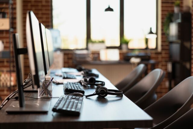 Vacant contact center showing the AI takeover.